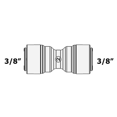 Муфта фітінг прямий 3/8" - 3/8" (трубка - трубка)