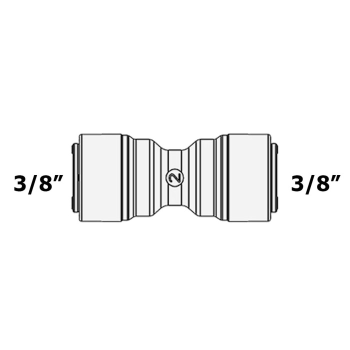 Муфта фітінг прямий 3/8" - 3/8" (трубка - трубка)