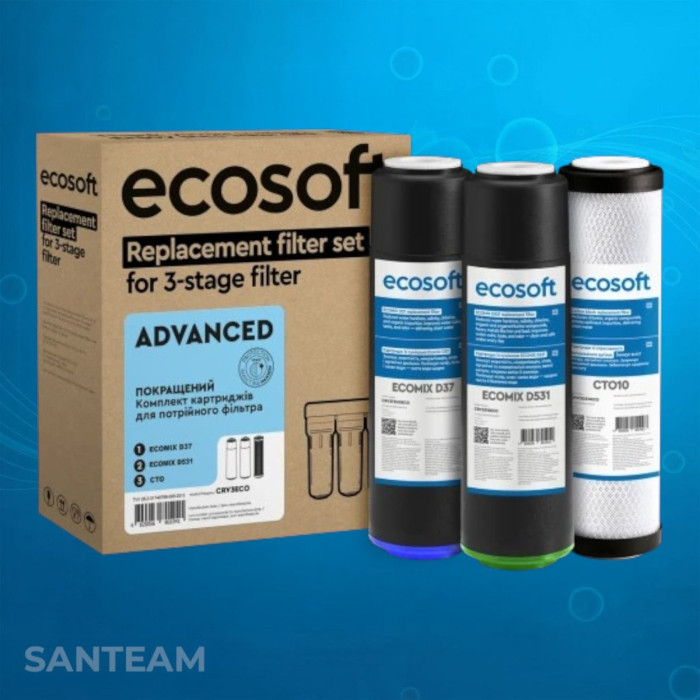 Покращений комплект  картриджів Ecosoft  для потрійних фільтрів
